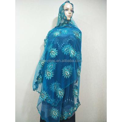 China Cheap viable elegant silk shawl women hijab flower scarf fashion polyester embroidery fashion price muslim flower scarf for sale