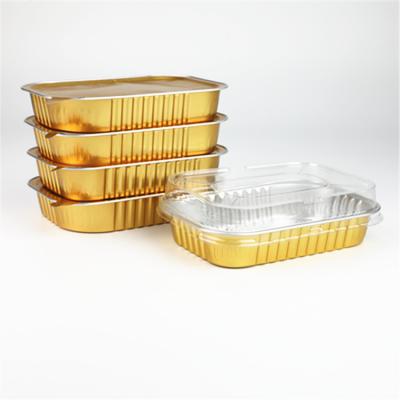 China 320ml Disposable Food Container Bakery Foil Pan To Go Aluminum Foil Sealing Food Containers for sale