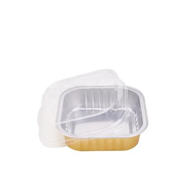 China Food Packet Catering Service Kitchen Use For Desserts And Cakes Square Aluminum Foil Container Supplier for sale