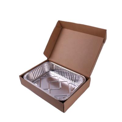 China 4700ml Food Grade Aluminum Foil Disposable Container Food Supply Trays With Lids for sale