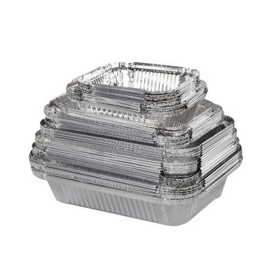 China Food Grade OEM Logo 300-9600ml Eco-friendly Aluminum Foil For Disposable Food Packaging Container Aluminum Foil Tray for sale