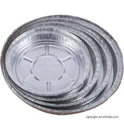 China Food Grade Wholesale Price Round Aluminum Foil Food Baking Eco-friendly Disposable Pizza Small And Pie Tray In Different Sizes With Cover Lid for sale