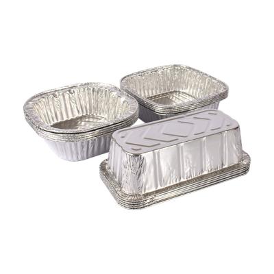 China Rectangular Cake Aluminum Foil Cardboard Cover Aluminum Food Baking Container Laminated Storage Container for sale