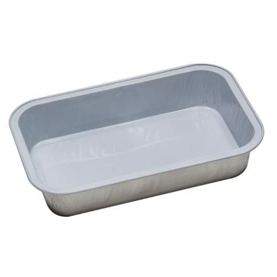 China Airline Food Line Casserole 159x100x30mm Aluminum Foil Flying Casserole With Lids AL159100-W for sale