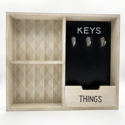 China Wholesale Wooden Decorative Viable Key Box Key Storage Box Wall Key Rack for sale