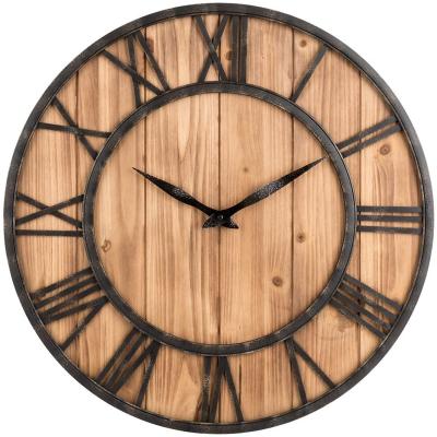 China Mediterranean Rustic Vintage Barn Metal Bronze Wall Clock for sale