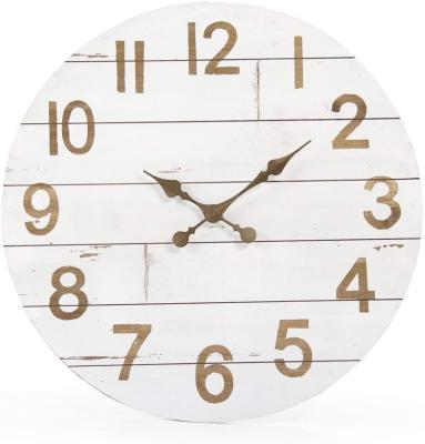 China Mediterranean Art Bedroom Painted Silent Non-Ticking Round Home Wall Clock for sale