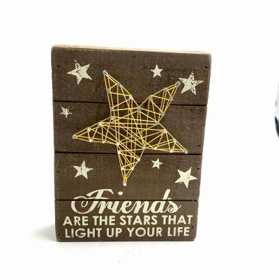 China Europe Hand-Stringed Moon Stars Design String Art Box Sign for sale