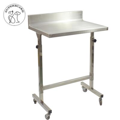 China Convenient Adjust Height Stainless Steel Dog Trolley Medical Hospital Cabinet Cart For Pet for sale