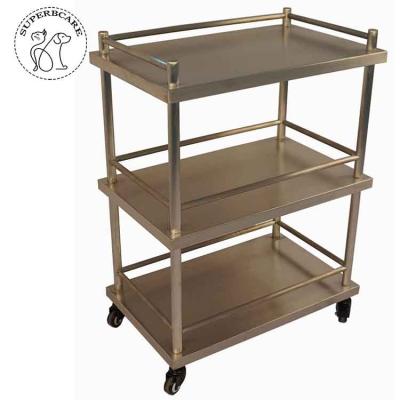 China Hospital Medical Trolley Dog Cart Convenient Stainless Steel Three Layers For Pet for sale