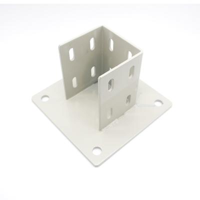 China Aluminum Profile 8080 Floor Mount Base Plates Steel Gray Powder Coating For Aluminum Profile for sale