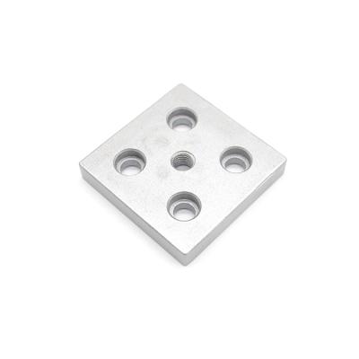 China Shoe Foot Caster Caster Mounting Base Plate Alu Alloy End Connector For Aluminum Profile 9090 Solid M16 Core for sale