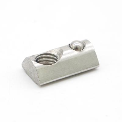 China Wholesale price profile nut wholesale price accessories M5M6M8 stainless steel shrapnel steel ball nut aluminum block elastic profile nut for sale