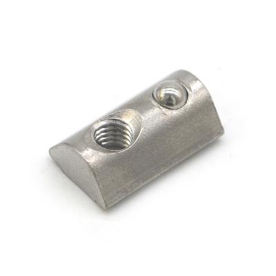 China Heavy industry aluminum profile nut profile accessories 40 series stainless steel shrapnel steel ball nut block for sale