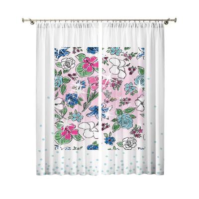 China Hot Selling Printing Customized Printing Curtains For Bedroom Heat Transfer Polyester Blackout Drapes for sale