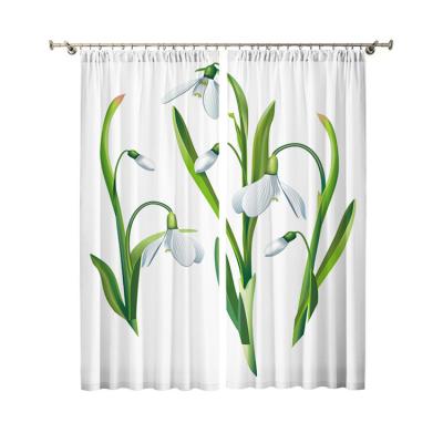 China China printing sells simple blackout flower blackout curtains for living room, decorative curtains for sale