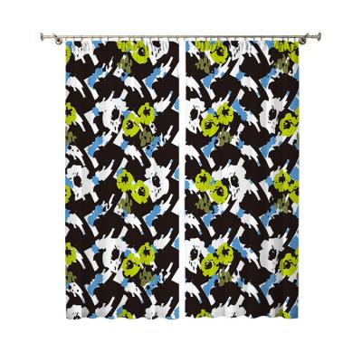 China Printing Fashion Personality Boys Dorm Blackout Curtains Fashion Print Heat Transfer Top Curtains for sale