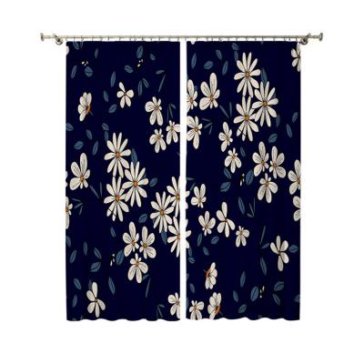 China Printing large wholesale price flower pattern polyester curtain heat transfer living room curtain for sale