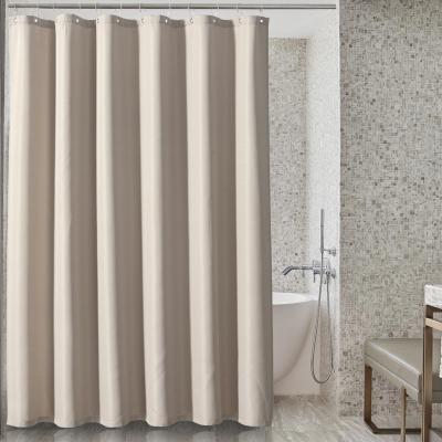 China Wholesale Hotel Quality Bathroom Crystal Waffle Hooks Shower Curtain Viable Khaki Machine Washable Shower Curtain 12 170GSM for sale