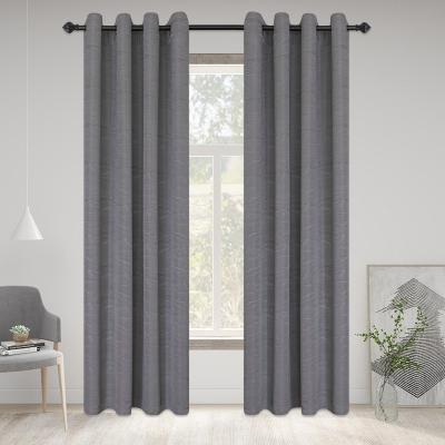 China Luxury Black Jacquard Gray Blackout Curtain Fabric Luxury Blackout Fiber Blackout Curtains Fibers for sale