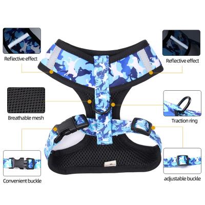 China Best Viable Price Camouflage Puppy Rope 4 Piece Chest Strap Costume Luxury Pet Harness Sets for sale