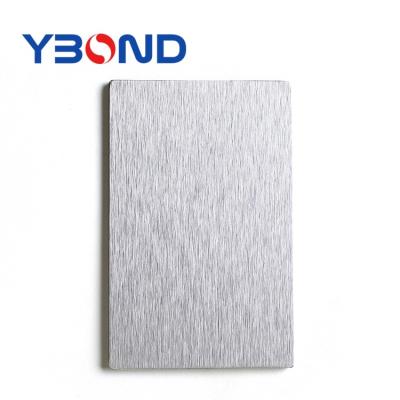 China Durable Interior Decorative Material Silver Brushed Aluminum Composite Wall Panel for sale