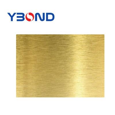 China Modern YBOND brushed gold alucobond SJ-8058 aluminum plastic composite panel for sale