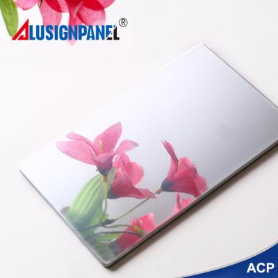 China Mirror Modern Silver Color Decorative Aluminum Plastic Composite Panel ACP for sale