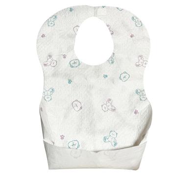 China Factory Cheapest Baby Antibacterial Waterproof Convenient Nonwoven Disposable Baby Bibs Of Colorful And Interesting Logo for sale