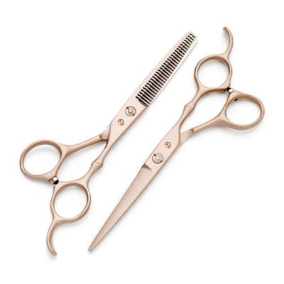 China Right Handed Scissors 6 Inch Sharpening Machine Kit Makers Stainless Steel Rose Gold Hairdressing Scissors for sale