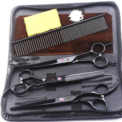 China 7.0 Inch Factory Price Viable Black Wholesale Most Best Cheap Barber Shears Hair Cutting Scissors Household Set for sale