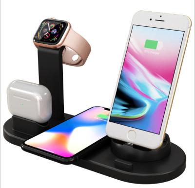 China Mobile phone 6 in 1 desktop mobile phone wireless charger suitable for all kinds of watch headset mobile phone bracket for sale