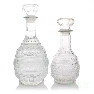 China fancy empty glass wine bottle for sale