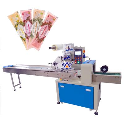 China Automatic Horizontal Atm-250b Food Pillow Flow Wrapping Soap/Cookie/Polly Popsicle Packing Machine for sale