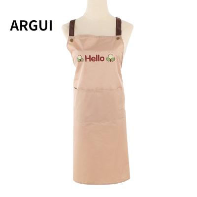 China Customized apron LOGO printing processing company logo kitchen cotton polyester eco-friendly waterproof apron for sale