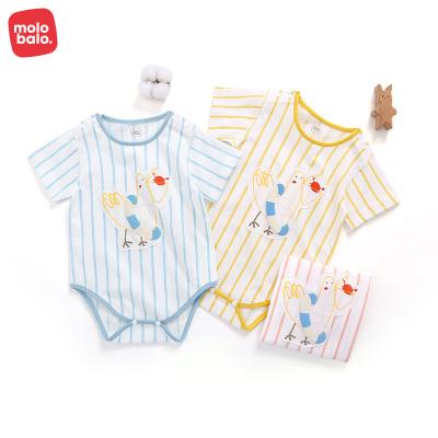 China 2022 New 100% Cotton Summer Baby Rompers Onesie Cartoon Printed Pajamas Sets Baby Infant Clothes Newborn Baby Clothes for sale