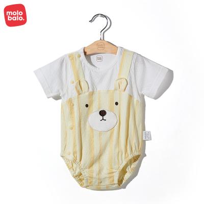 China 100% Organic Cotton Summer Baby Clothes Cute Baby Short Sleeve Rompers OEM Toddler Baby Clothing for sale