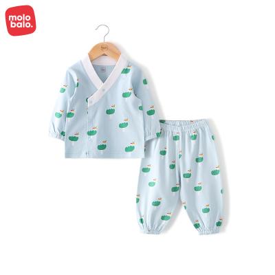 China Anti-Shrink 2 Piece Baby Clothing Set Organic Spring Autumn Boys Girls Outfits Cotton Baby Pajamas Set for sale