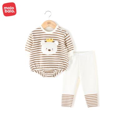 China Anti-Shrink 2 Piece Baby Clothing Set Organic Cotton Baby Pajamas Set Spring Autumn Baby Clothes for sale