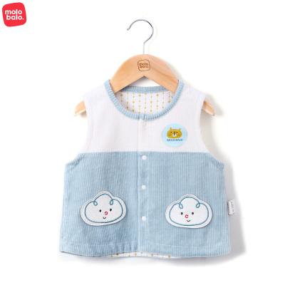 China 2022 New Arrival Spandex 28% Cotton 4% Polyester 68% Outwear Autumn And Winter Kids Corduroy Baby Vest Baby Cardigan for sale