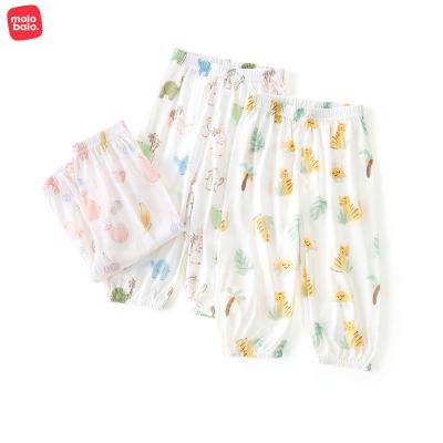 China 2022 Summer Breathable Newborn Baby Pants Anti Mosquito Infant Pants 100% Cotton Animal Cartoon Designs Babies Boy Girls Infant Pants for sale