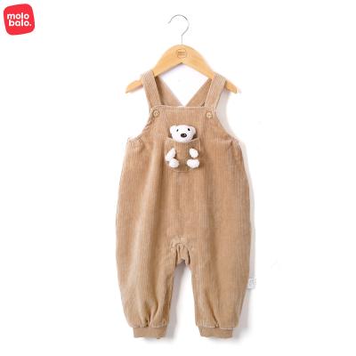 China Color Fade Proof Corduroy Snap Crotch Baby Overall Pants One-piece Spring Autumn Baby Trousers for sale