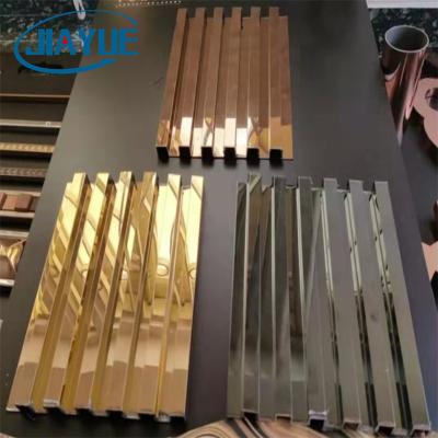 China 304 grade u channel metal trim stainless steel decorative rose gold modern fluted black brushed panel for wall home decoration for sale