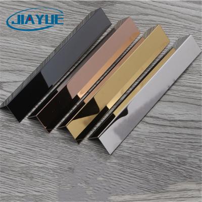 China Modern Brushed 304 Stainless Steel L Shape Tile Trim Profile Ceramic Accessories For Wall Building Decoration for sale