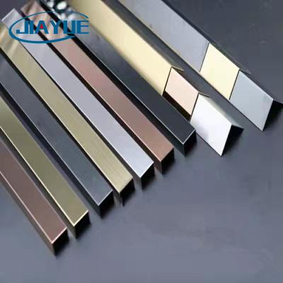 China Modern Chinese Manufacturer 304 Stainless Steel Trim Tile Accessories L Shaped Decorative Profiles for sale