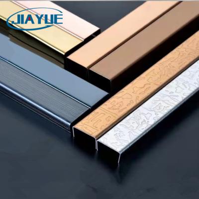 China China Factory Stainless Steel U Channel Tile Trim Door Frame Decorative Black Brushed Gold Mirror Corner Profile for sale