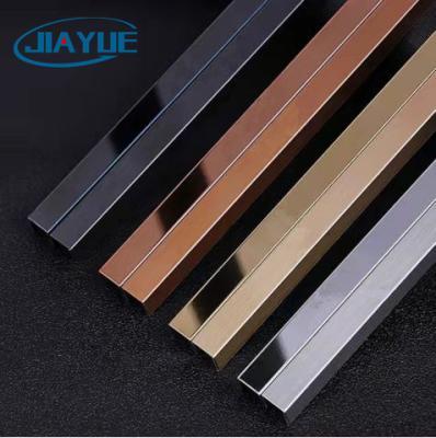 China Modern Furniture Rose Gold Mirror Black Hairline Decorative Stainless Steel U Shape Trim Profiles Brushed U Slot for sale