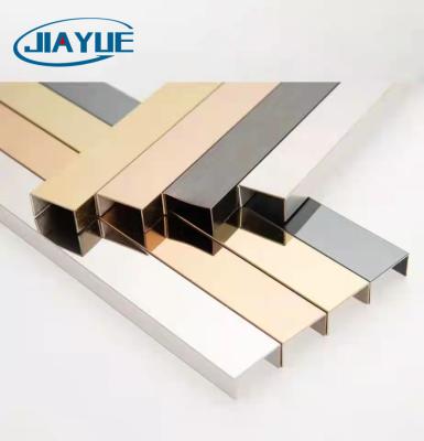 China Modern 304 Type 316 Stainless Steel Decorative Accessories Mirrors Tile Trim U Shape Profiles for sale