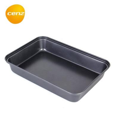 China Viable Non-Stick Deep Roast Filters Carbon Steel Mold Tray Rolling Cake Plate Bakery Crispy Rectangular Baking Sheet Pan Kitchen Tools for sale