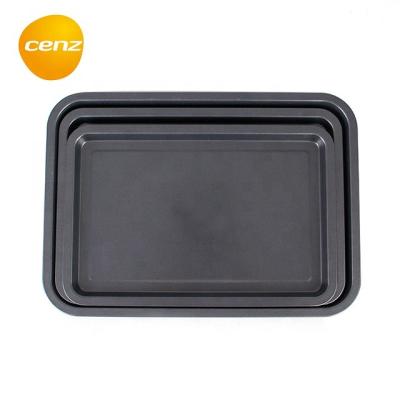 China Crispy Deep Baking Non-Stick Cake Pan Set Tray Rolling Cake Plate Sustainable Rectangle Carbon Steel Cake Plate Biscuit for sale